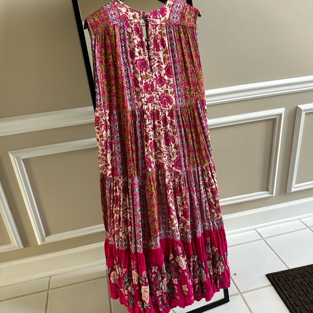 Free People Hanalei Bay Maxi Dress Oversized XS Bohemian Floral - Picture 3 of 5
